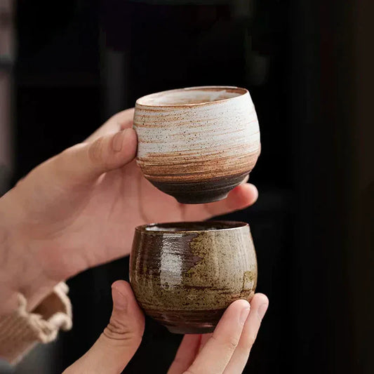 Rustic Ceramic Espresso Cups | 3oz Stoneware with Earth-Toned Glaze | Microwave & Dishwasher Safe