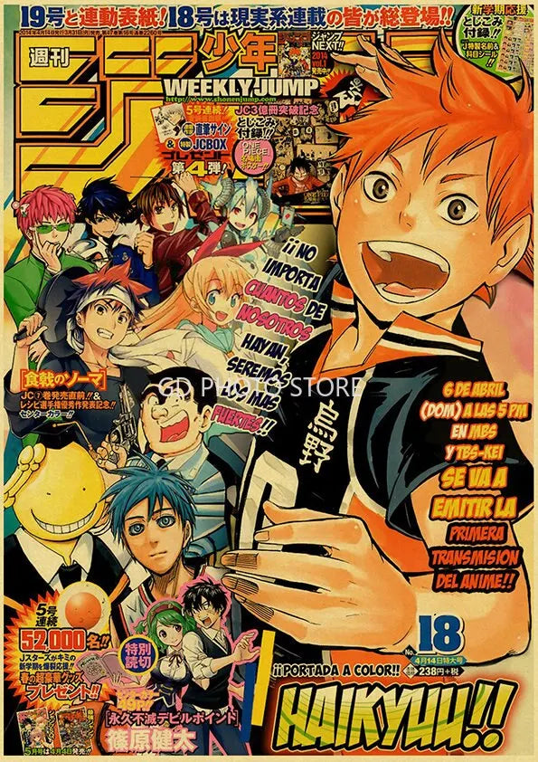 Anime Wall Art Collection | 7.9 - 19.7 in | Kraft Paper Canvas Prints | Chainsaw Man, Attack on Titan, Haikyuu | Unframed | Brick by Brick