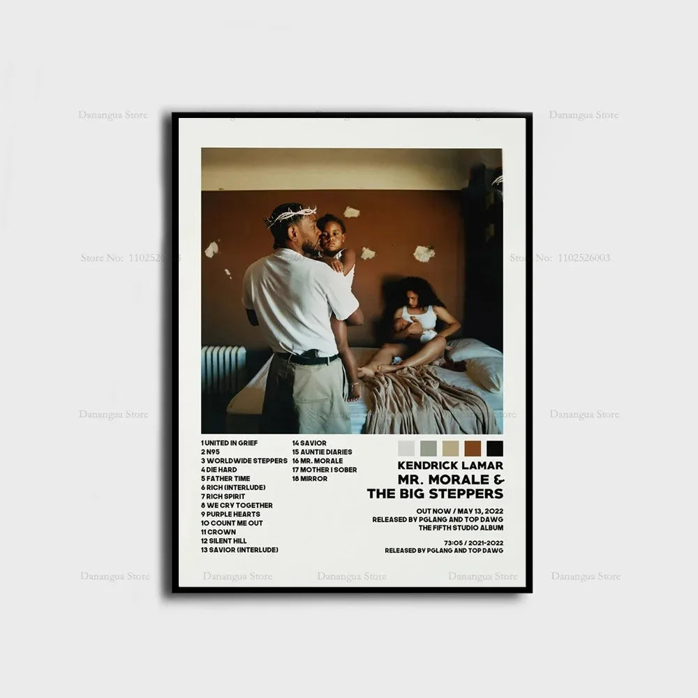 Kendrick Lamar Album Canvas Wall Art | 7.9 - 19.7 in | Good Kid Maad City Poster | Hip Hop Music Decor | Unframed | Brick by Brick