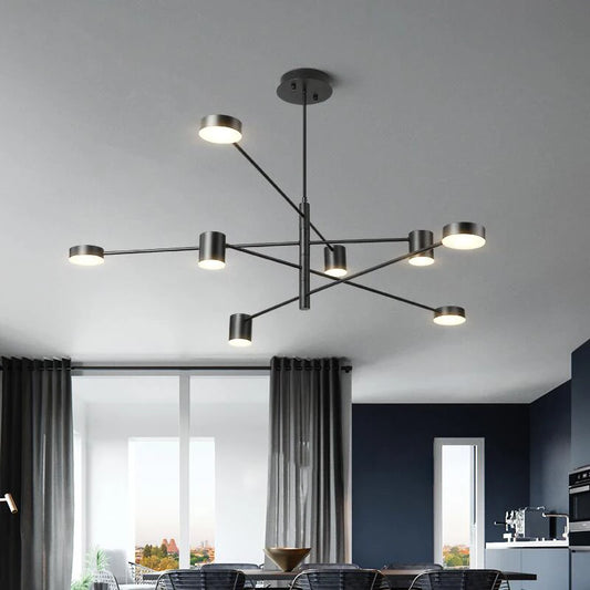 Nordic Chandelier | 4-10 Heads | Modern Black Ceiling Light | Creative Wrought Iron Fixture | LED Included | Brick by Brick