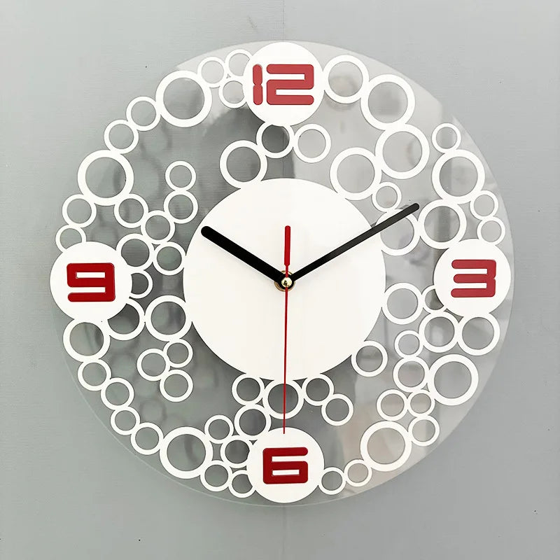 Modern Silent Wall Clock | 16.5" | Color Burst Design | Quiet Sweep Movement | Brick by Brick
