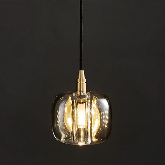Luxury Small Chandelier | 3.9 x 4.3 in or 5.1 x 5.9 in | Crystal Apple Pendant Light | Copper Hanging Lamp | Brick by Brick