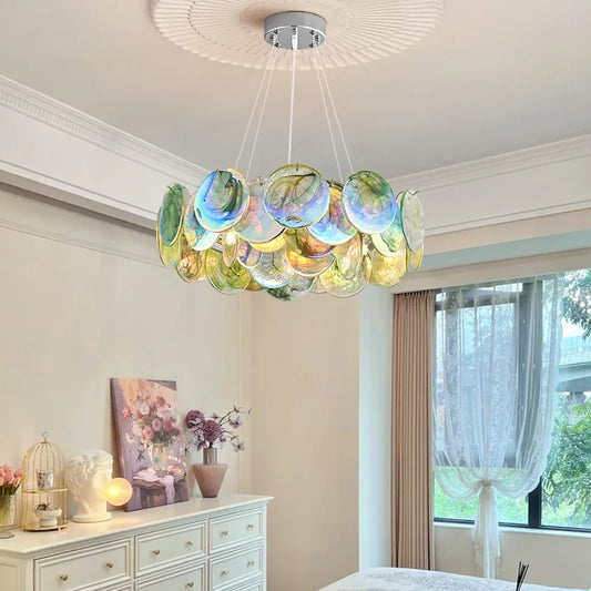 Murano Glass Chandelier | 19.7-35.4 in | Glass + Iron | LED Bulbs Included | Colorful Pendant Light | Brick by Bric