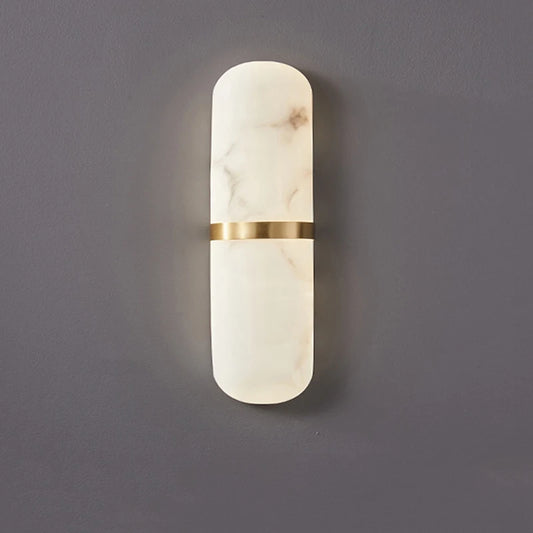 Marble LED Wall Light | 15.7 x 3.5 in | Semi-Cylinder Light | Imitation Marble Decor Fixture | Brick by Brick