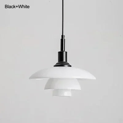 Bauhaus Pendant Light | 11.2 in | 3-Layer Glass LED Chandelier | Designer Ceiling Lighting | Brick by Brick