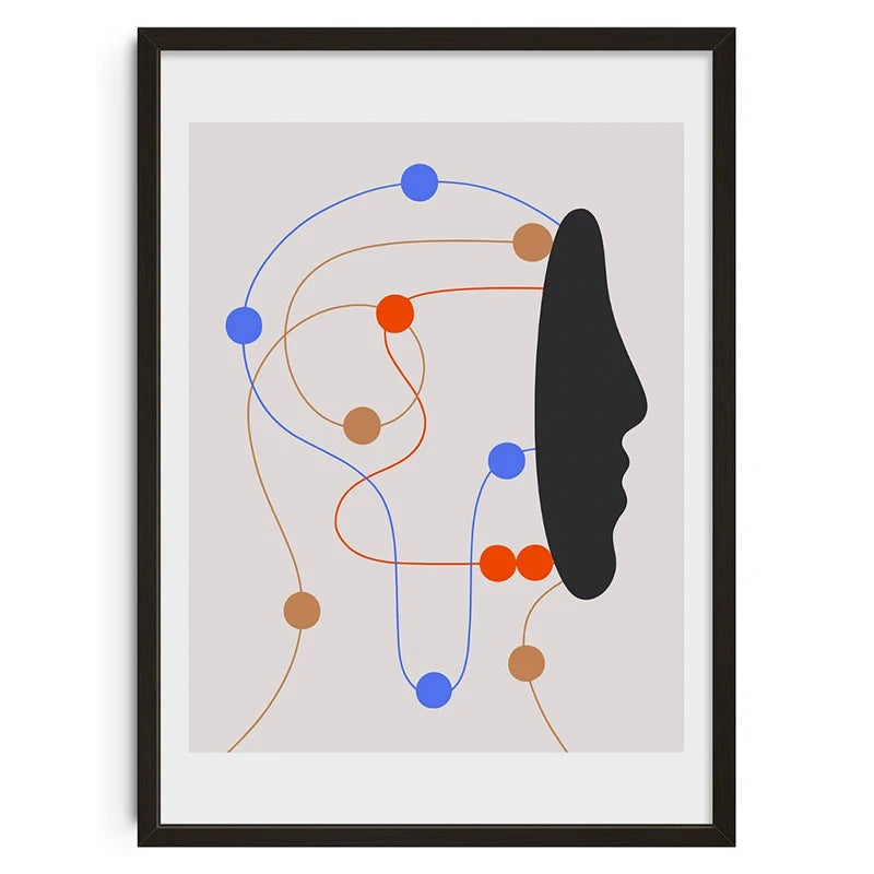 Vintage Abstract  Wall Art | 7.9 - 19.7 in | Mind Maze Poster | Retro Canvas Print | Unframed | Brick by Brick