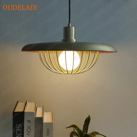 Iron Pendant Light | 13.8 x 7.1 in | Imitation Wood Chandelier | E27 Ceiling Lamp | Brick by Brick