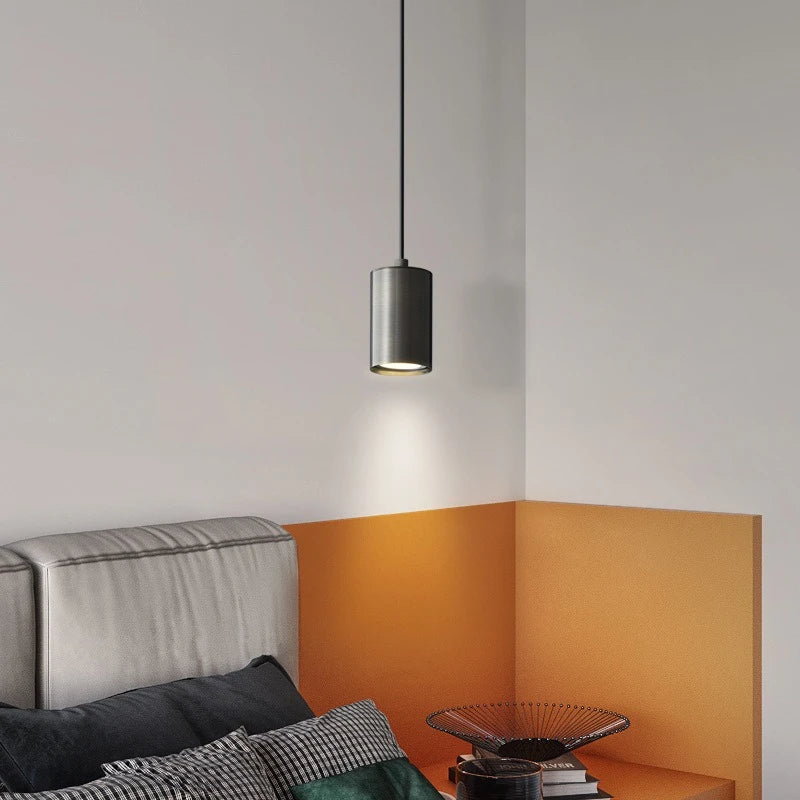 Modern Pendant Lamp | 2.4 x 4.3in | Nordic Minimalist LED Iron Light | Bedroom Living Room Ceiling Fixture | Brick by Brick