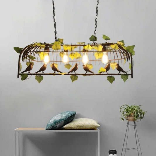 Retro Birdcage Pendant Lamp | D 19.3 - 41.3 in | Industrial Wrought Iron Hanging Light | E27 LED Fixture | Brick by Brick