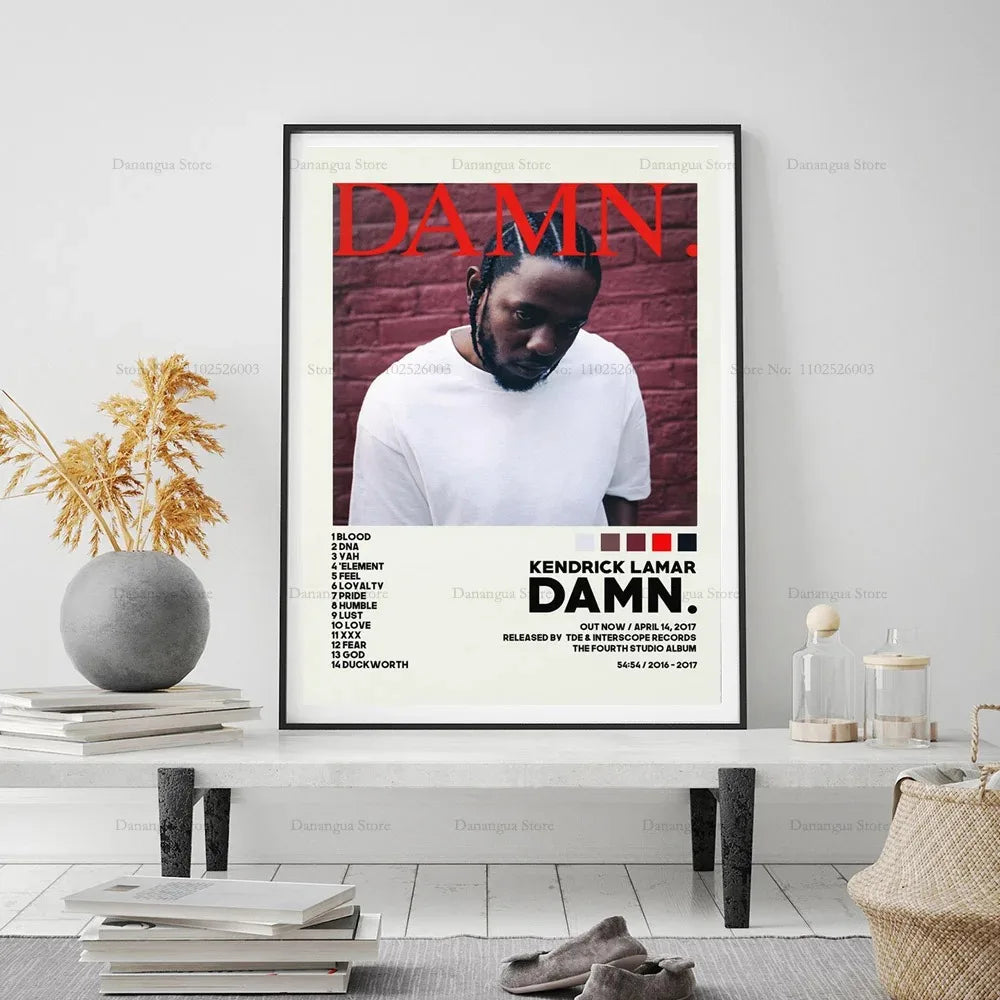Kendrick Lamar Album Canvas Wall Art | 7.9 - 19.7 in | Good Kid Maad City Poster | Hip Hop Music Decor | Unframed | Brick by Brick