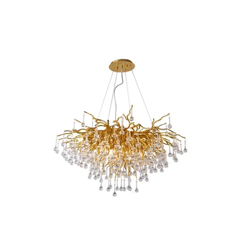 American Crystal Pendant Chandelier | D15.7- 47.2 in & L39.4-70.9 in | Modern Luxury Ceiling Light | Brick by Brick