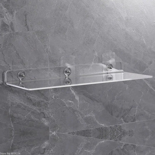 Clear Acrylic Floating Shelf | 7.9-19.7 in | Wall Mounted Storage Rack | Thick Invisible Display Ledge | Brick by Brick