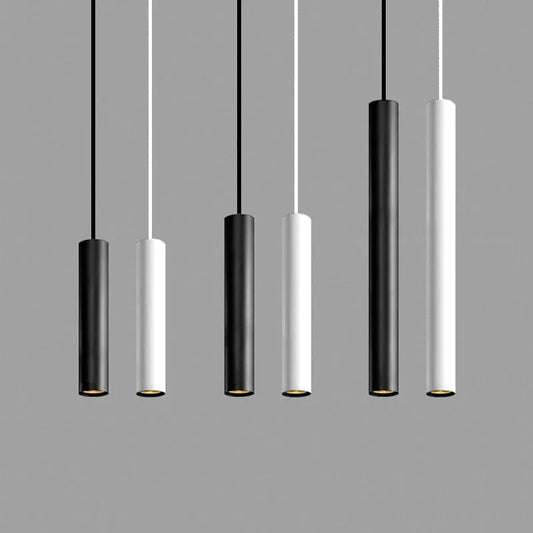 Modern LED Pendant Lights | D 2.36 x H 5.91-23.62 in | Dimmable Cylinder Tube Lamp | 7W–12W Adjustable | Brick by Brick