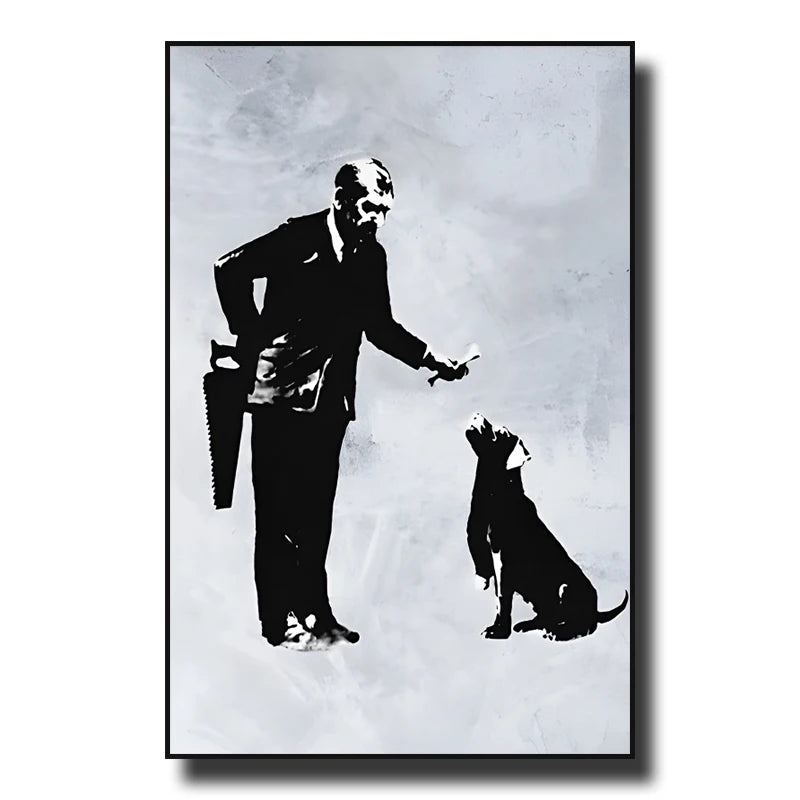 Street Graffiti Wall Art Canvas | 7.9 - 21.7 in | Banksy Girl with Balloon Poster | Modern Abstract Decor | Unframed | Brick by Brick