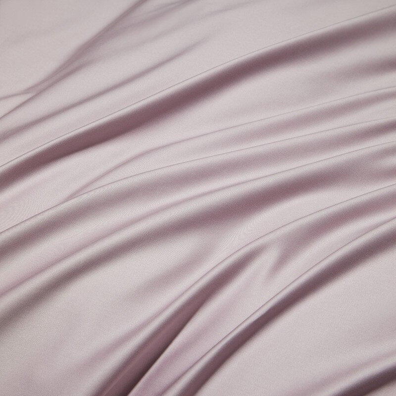 Egyptian Cotton Bedding Set | 78.7 - 86.6 in | Mauve Two-Tone Design | Soft Breathable Duvet Cover | Brick by Brick