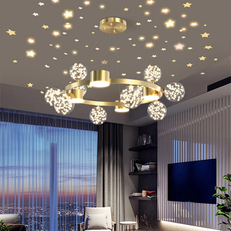 Creative LED Pendant Light | Modern Crystal Chandelier | Cord Hanging Fixture | Home & Study Lighting | Brick by Brick