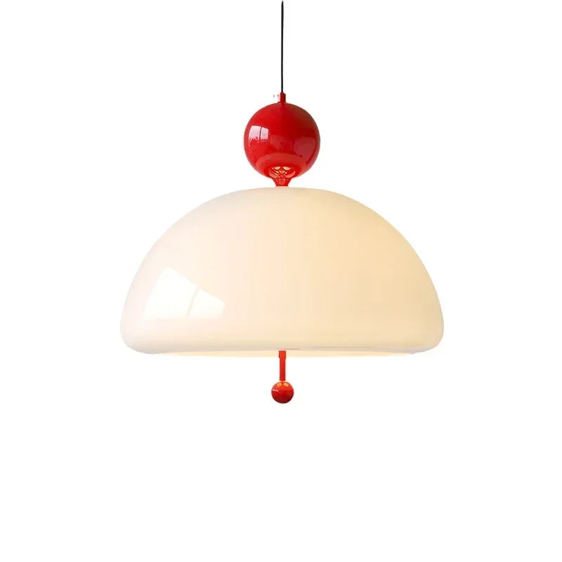 Bauhaus Retro Pendant Lamp | 15.7 x 15 in | Medieval Cream Glass Hanging Light | Nordic Colorful E27 Fixture | Brick by Brick