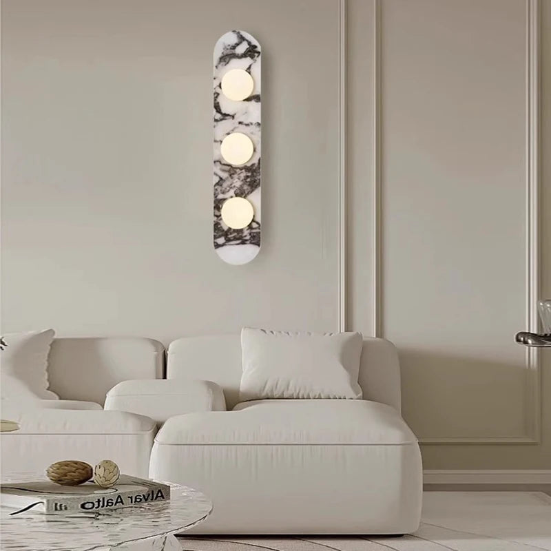 Modern Wall Sconce | 4.72 in | Stone & Marble LED Lamp | Indoor Lighting | Brick by Brick