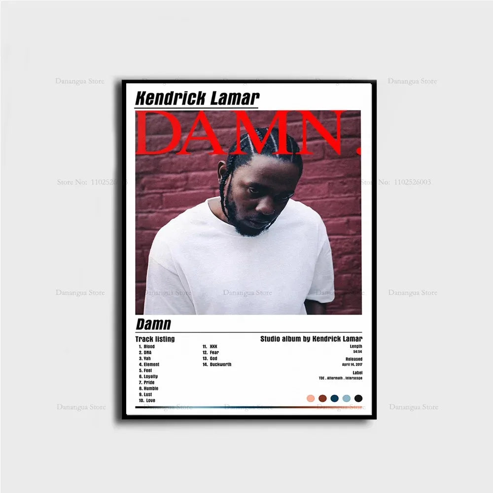 Kendrick Lamar Album Canvas Wall Art | 7.9 - 19.7 in | Good Kid Maad City Poster | Hip Hop Music Decor | Unframed | Brick by Brick