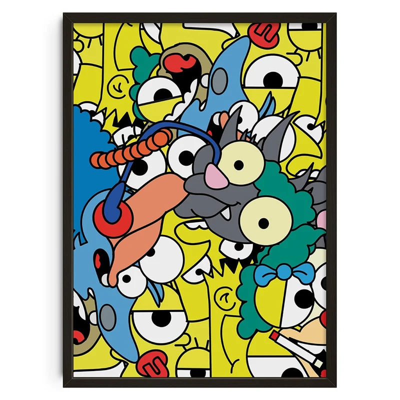 Vintage Abstract  Wall Art | 7.9 - 19.7 in | Mind Maze Poster | Retro Canvas Print | Unframed | Brick by Brick