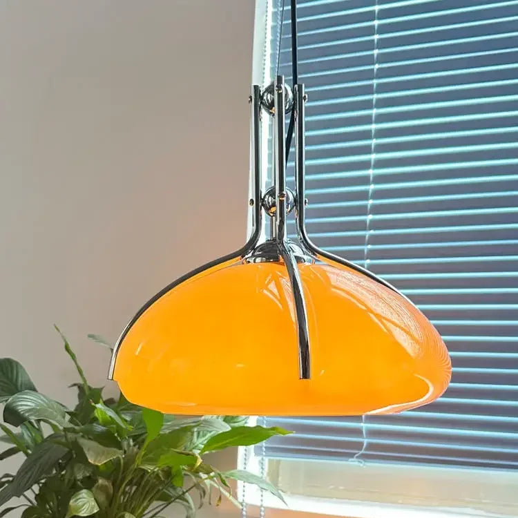 Bauhaus Pumpkin Pendant Light | Vintage Orange Chandelier | Nordic Mushroom LED Ceiling Lamp | Brick by Brick