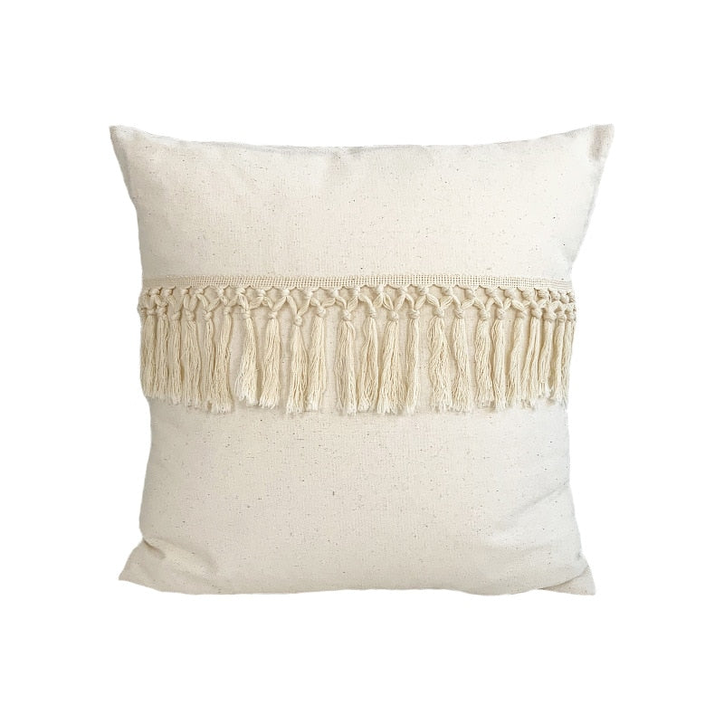 Japandi Cotton Linen Pillow Cover | Beige Woven Design | Modern Cushion Case | Minimalist Home Décor | Brick by Brick