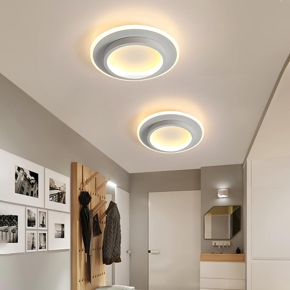 Sleek LED Hallway Ceiling Lamp | 8.3" or 9.4" Metal & Acrylic Fixture | Energy-Saving | Brick by Brick
