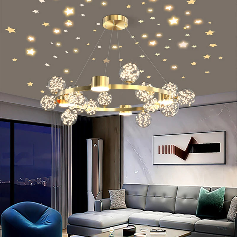 Creative LED Pendant Light | Modern Crystal Chandelier | Cord Hanging Fixture | Home & Study Lighting | Brick by Brick