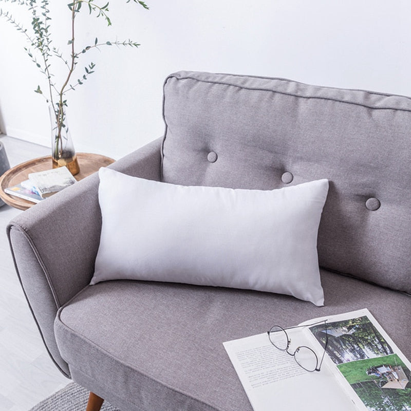 Embroidered Japandi Pillowcase | 17.72 or 19.69 in | Cotton & Linen | Soft Grey & White | Brick by Brick