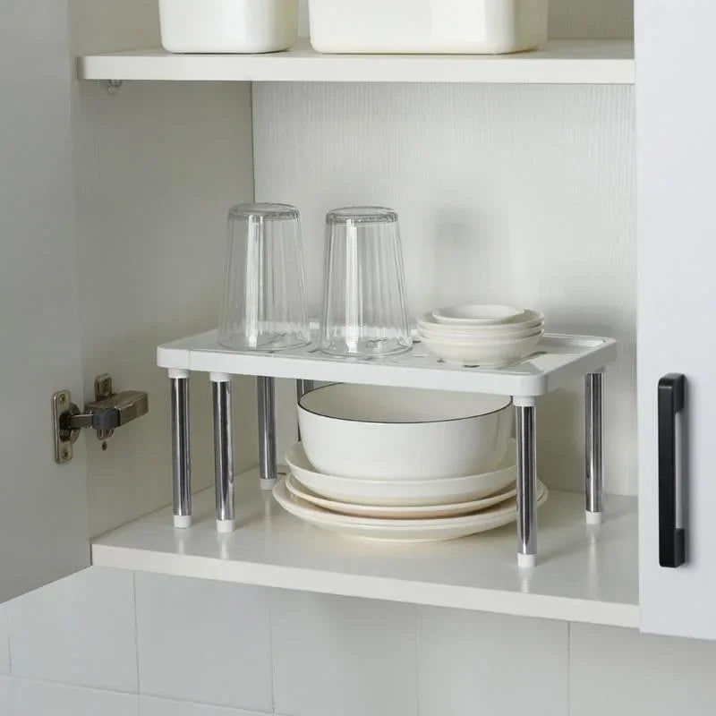 Expandable Shelf Rack | 13.7 × 7 × 6.1 in | Telescopic Storage Rack | Retractable Storage Stand | Anti-Slip Base | Brick by Brick