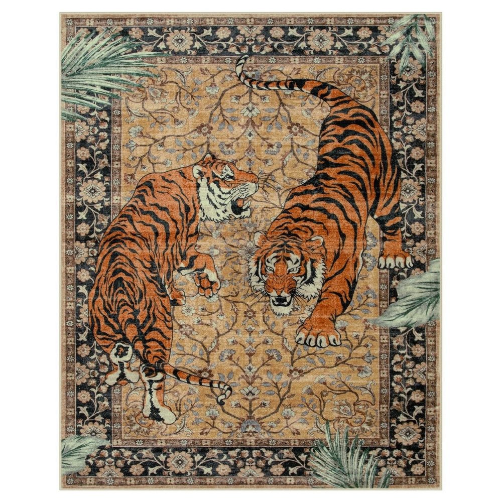 Tiger Print Living Room Rug | 15.7 - 23.6 in | Soft Polyester | Modern Stylish Decor | Brick by Brick