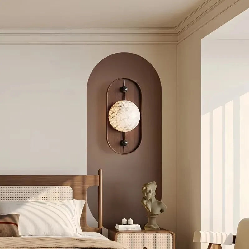 Modern Marble Wall Light | 4.92x6.69x10.63 in | Japanese Style LED Lamp | Up/Down Light | Brick by Brick