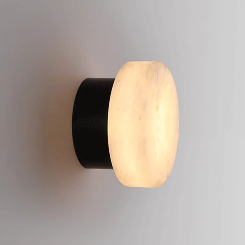 Marble Wall Lamp | 5.43x3.35 in | Modern Copper & Frosted Glass | LED Up & Down Lighting | Home Interior Lighting | Brick by Brick