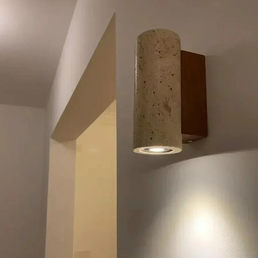 Modern Stone Wall Lamp | 6.3-12.6 x 2.56 in |LED E27 Light Fixture | Warm to Cool Lighting | Brick by Brick