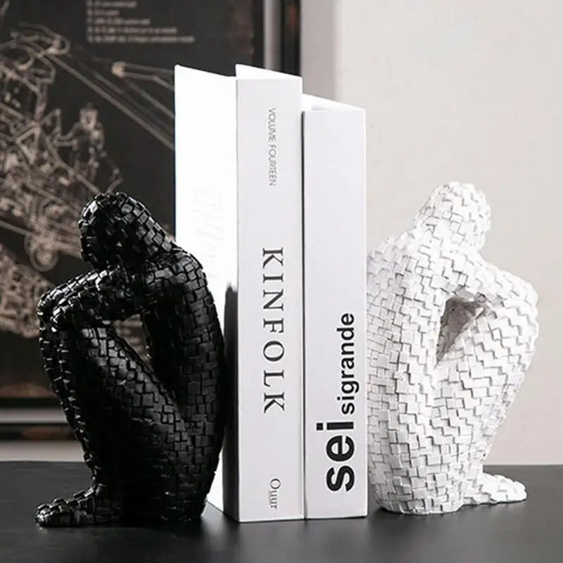 Shizuka Ornament Sculpture | 8.3" Abstract Resin Figurine | Woven Texture