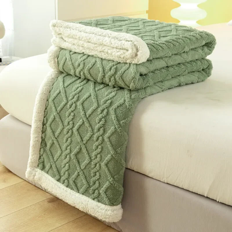 Tafurong Wool Blankets | 59 x 79 in | Thickened Warm Leisure Throw | Soft Polyester | Stylish Decor | Brick by Brick
