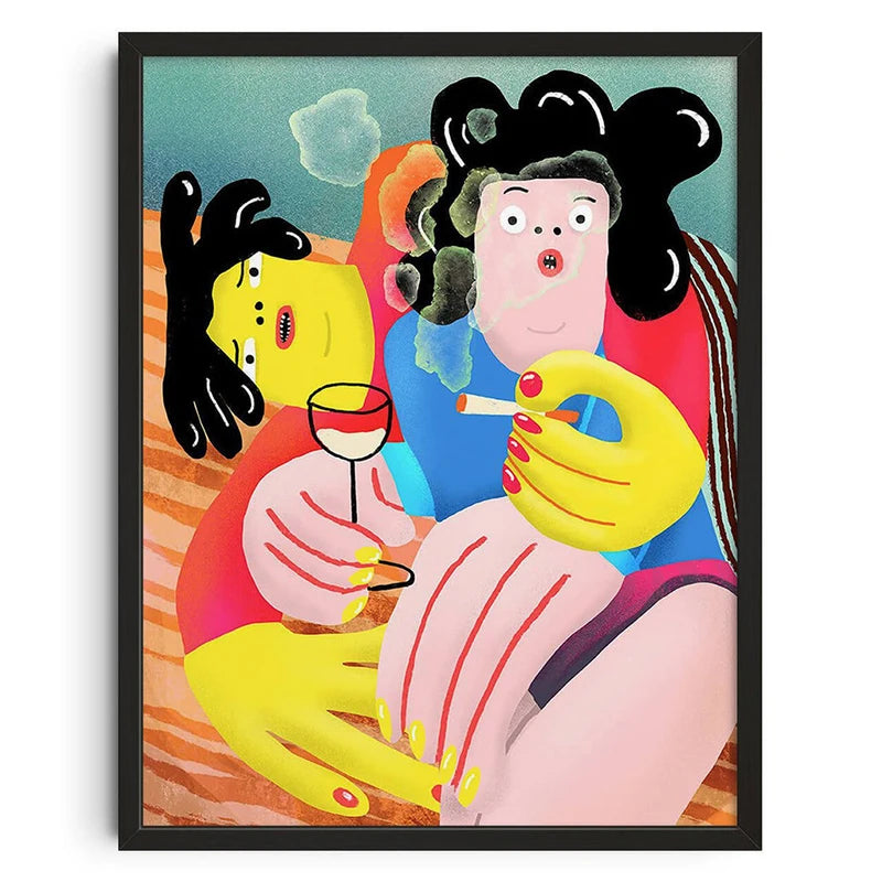 Vintage Abstract  Wall Art | 7.9 - 19.7 in | Mind Maze Poster | Retro Canvas Print | Unframed | Brick by Brick