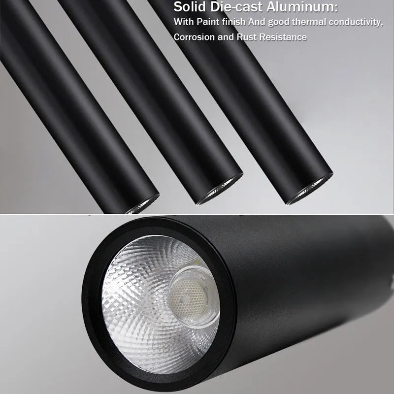 Modern LED Pendant Lights | D 2.36 x H 5.91-23.62 in | Dimmable Cylinder Tube Lamp | 7W–12W Adjustable | Brick by Brick