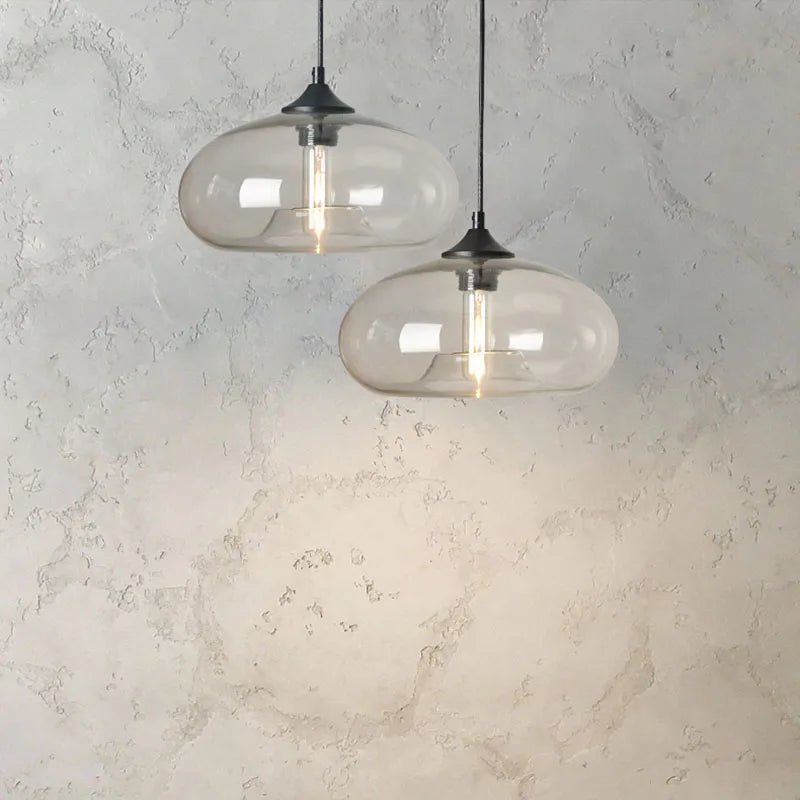 Nordic Glass Pendant Light | 11 x 6 in | Contemporary Hanging Ceiling Lamp | Colorful Fixture | Brick by Brick
