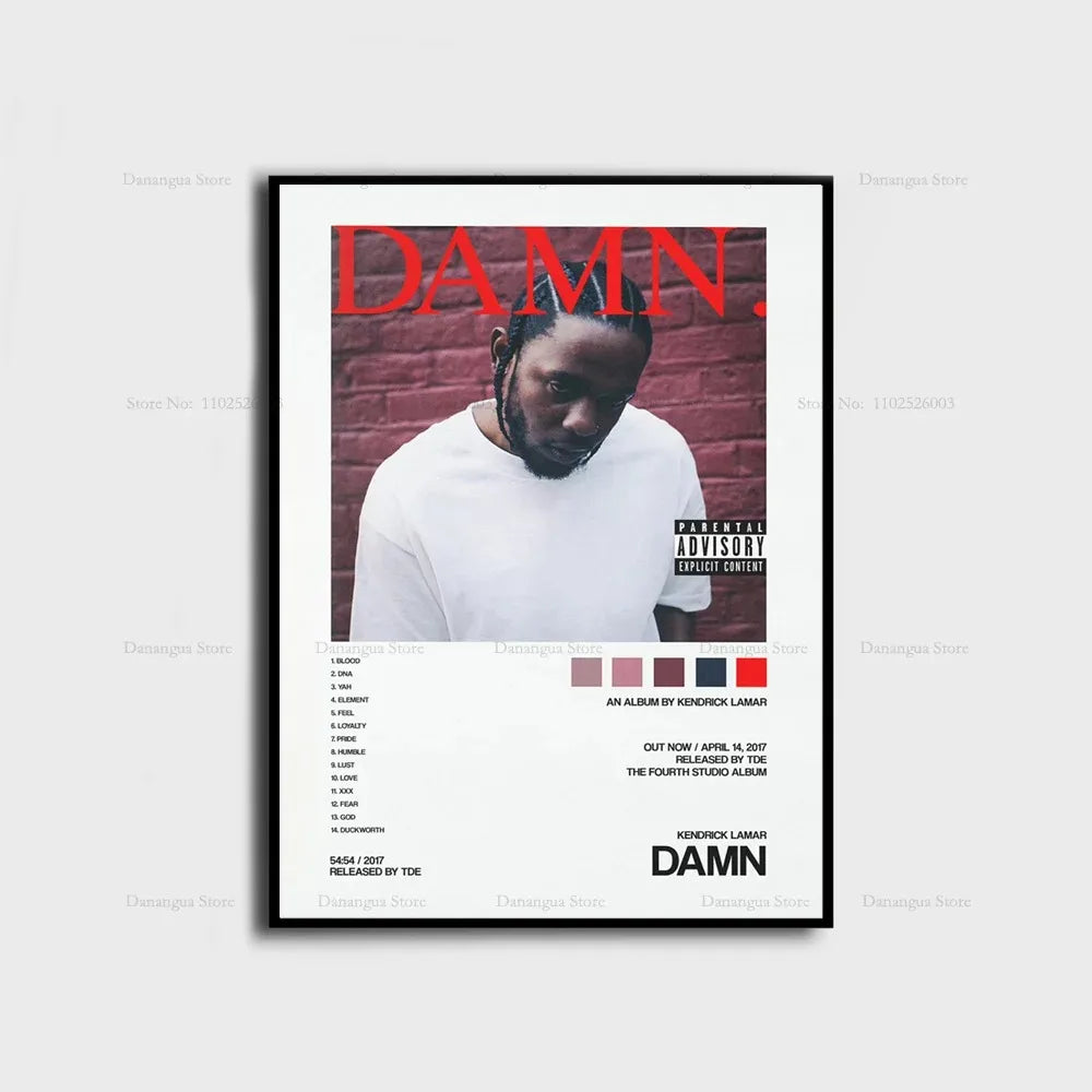 Kendrick Lamar Album Canvas Wall Art | 7.9 - 19.7 in | Good Kid Maad City Poster | Hip Hop Music Decor | Unframed | Brick by Brick