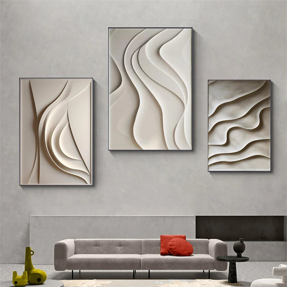 Abstract 3D Textured Canvas | 5.9 - 47.2 in | Minimalist Wall Art | Modern Home & Bedroom Decor | Unframed | Brick by Brick
