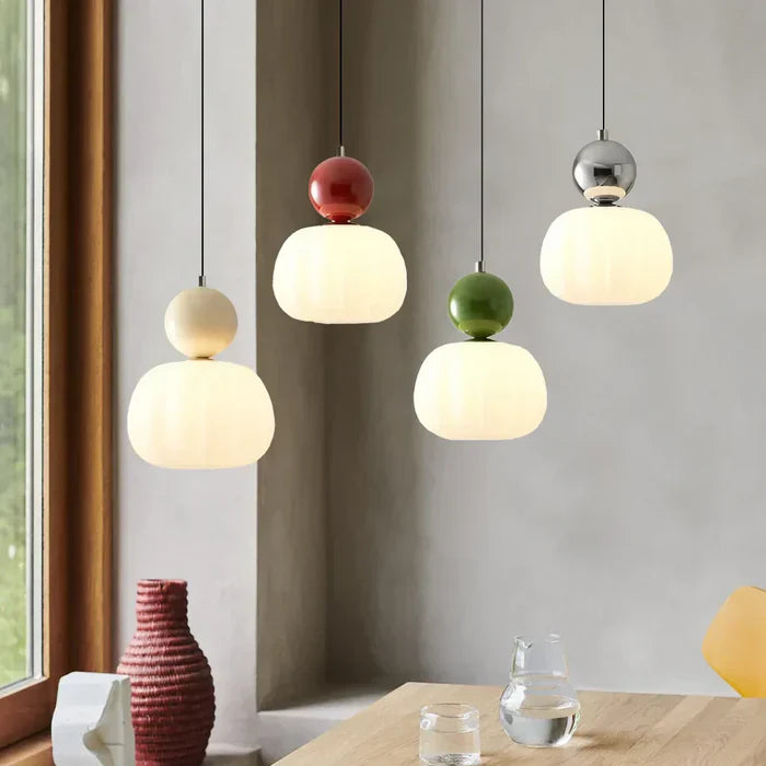 Art Deco Pendant Lamp | 1 - 3 Heads | Cream Finish | Modern Bauhaus Style | G9 Bulb Compatible | Brick by Brick