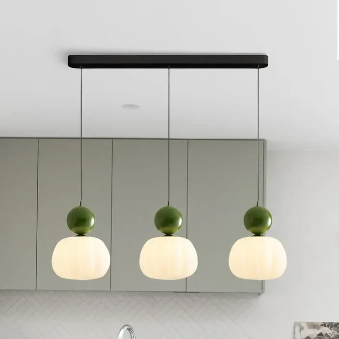 Art Deco Pendant Lamp | 1 - 3 Heads | Cream Finish | Modern Bauhaus Style | G9 Bulb Compatible | Brick by Brick