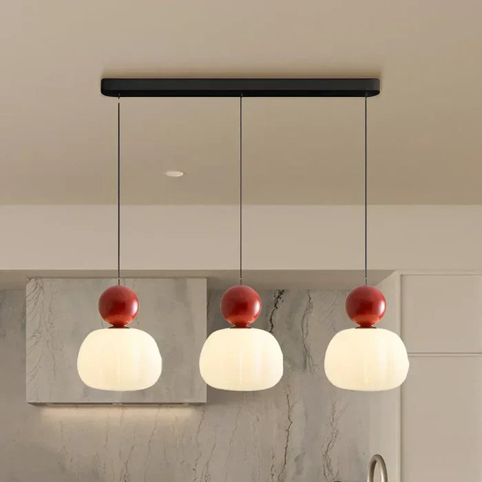 Art Deco Pendant Lamp | 1 - 3 Heads | Cream Finish | Modern Bauhaus Style | G9 Bulb Compatible | Brick by Brick