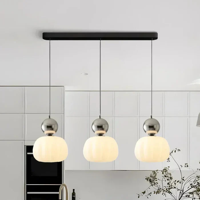 Art Deco Pendant Lamp | 1 - 3 Heads | Cream Finish | Modern Bauhaus Style | G9 Bulb Compatible | Brick by Brick