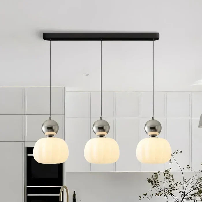Art Deco Pendant Lamp | 1 - 3 Heads | Cream Finish | Modern Bauhaus Style | G9 Bulb Compatible | Brick by Brick