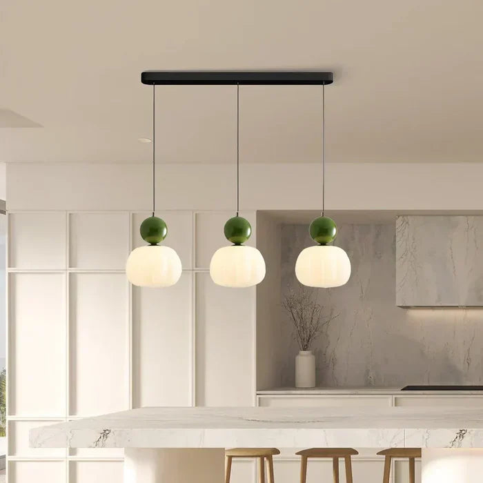 Art Deco Pendant Lamp | 1 - 3 Heads | Cream Finish | Modern Bauhaus Style | G9 Bulb Compatible | Brick by Brick