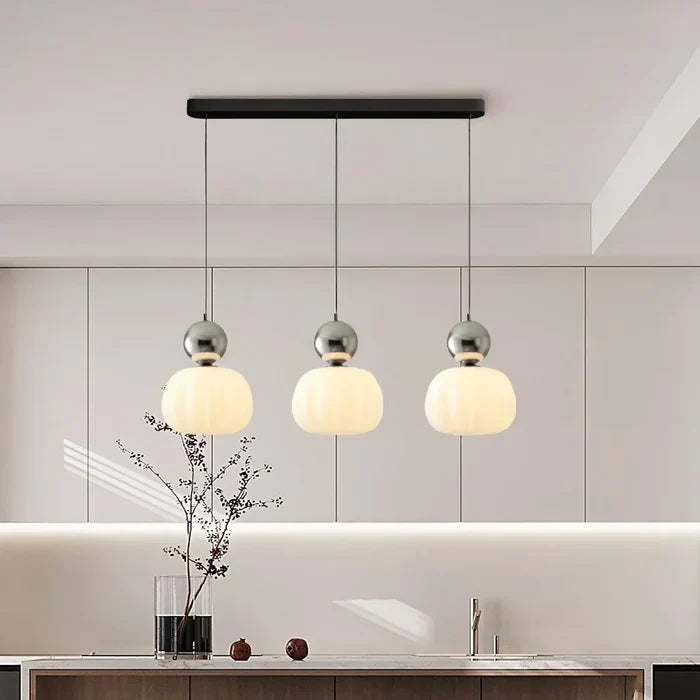 Art Deco Pendant Lamp | 1 - 3 Heads | Cream Finish | Modern Bauhaus Style | G9 Bulb Compatible | Brick by Brick