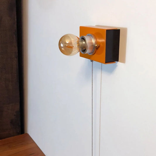 Bauhaus Retro Wall Lamp | 3.5in | Orange Square Box Camera Design | Decorative Sconce | Brick by Brick