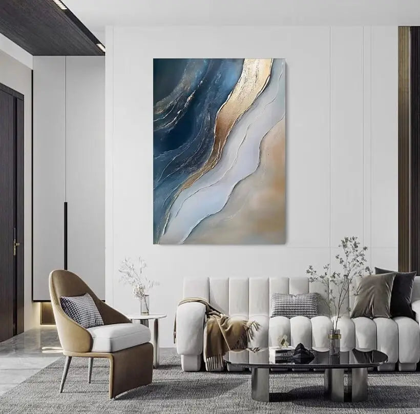 Abstract Wall Art | Large Acrylic Canvas Painting | Modern Frameless Oil Artwork for Home Decor | Brick by Brick